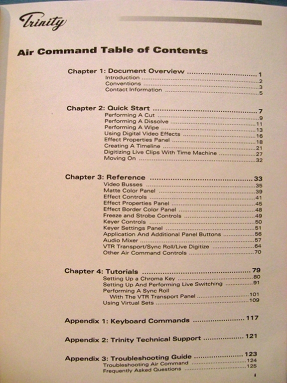 Picture of Trinity  Air Command Switcher Manual, Volume 4 V 2.1