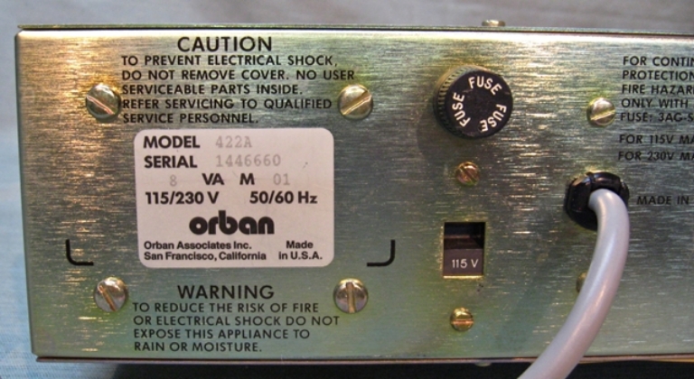 Picture of Orban 422A Limiter/DeEsser sn1446660. SOLD.