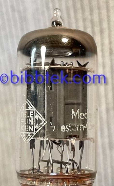 Picture of Telefunken 12AX7 tubes, Ribbed plate, Diamond. Lot of (5), used, tested.
